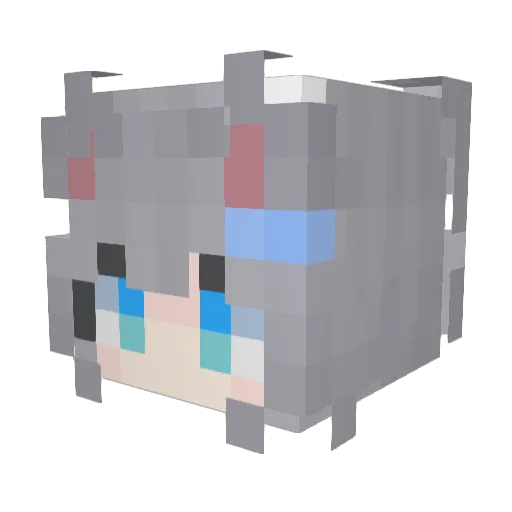 Suibosama Minecraft avatar head, 3D render