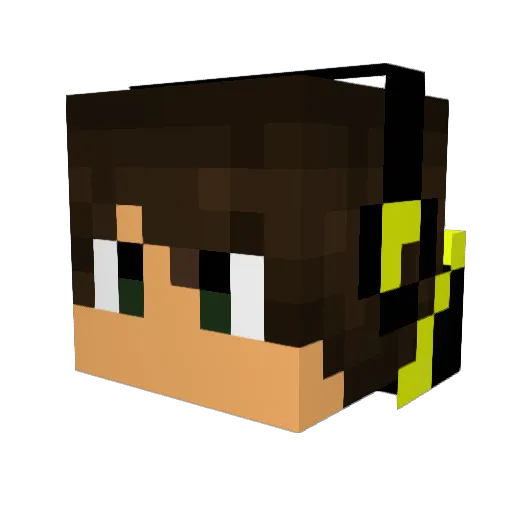 Suicidaarc Minecraft avatar head, 3D render