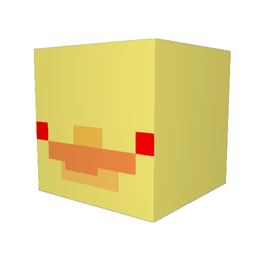 SuicideDuck Minecraft avatar head, 3D render