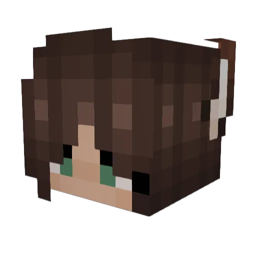 Suiey Minecraft avatar head, 3D render