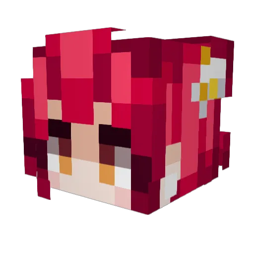 Suihana Minecraft avatar head, 3D render