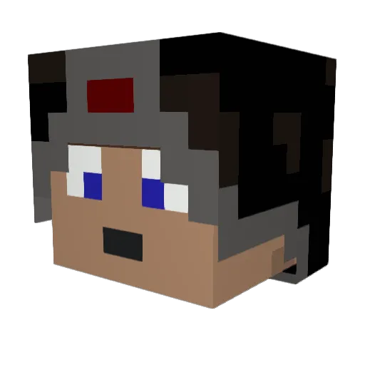 Suijen Minecraft avatar head, 3D render