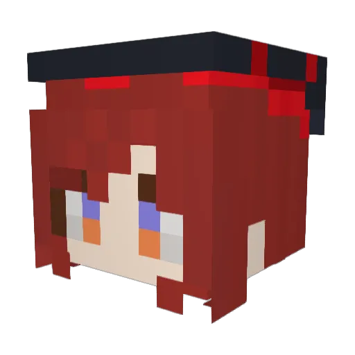 Suika0322 Minecraft avatar head, 3D render