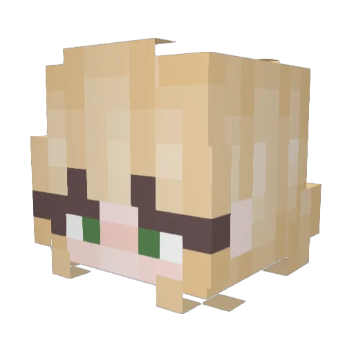 SuikaOxO Minecraft avatar head, 3D render
