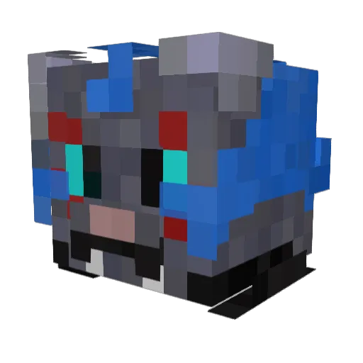 Suikatora Minecraft avatar head, 3D render