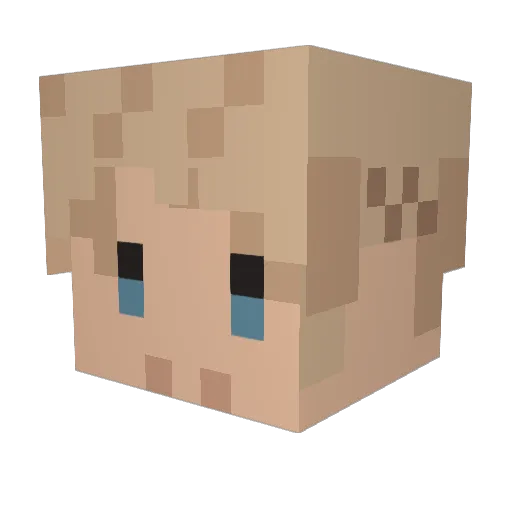 Suiradix Minecraft avatar head, 3D render