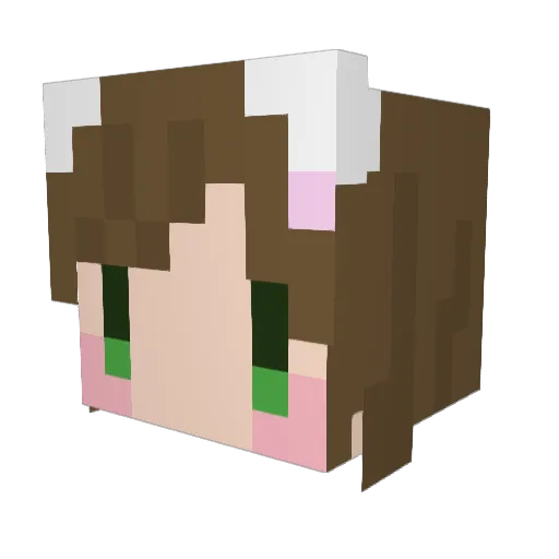 Suitanmen Minecraft avatar head, 3D render
