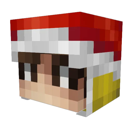 Suiting Minecraft avatar head, 3D render
