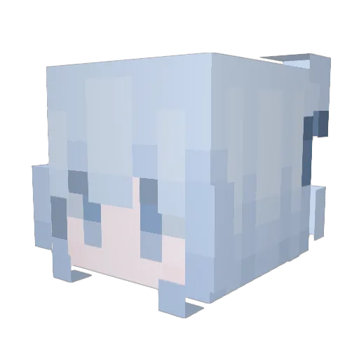 Suivons Minecraft avatar head, 3D render
