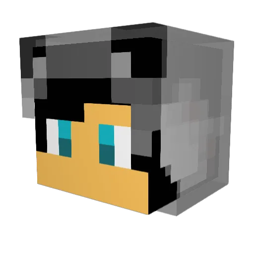 Suixiao Minecraft avatar head, 3D render