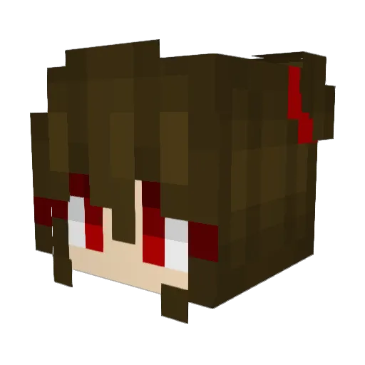 SujiBrain Minecraft avatar head, 3D render