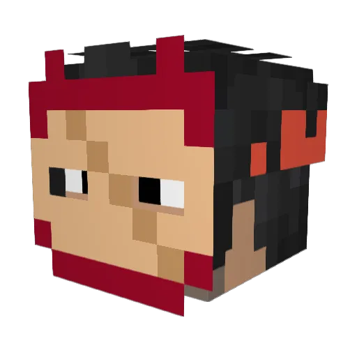 Sukashikute Minecraft avatar head, 3D render