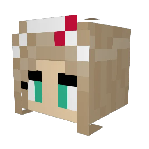 SukiSakura Minecraft avatar head, 3D render
