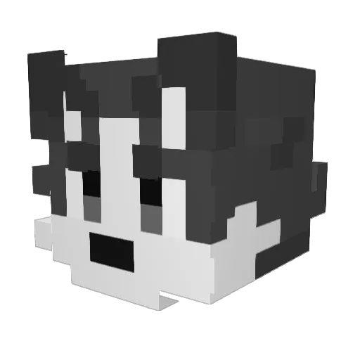 Suki_the_wolf Minecraft avatar head, 3D render
