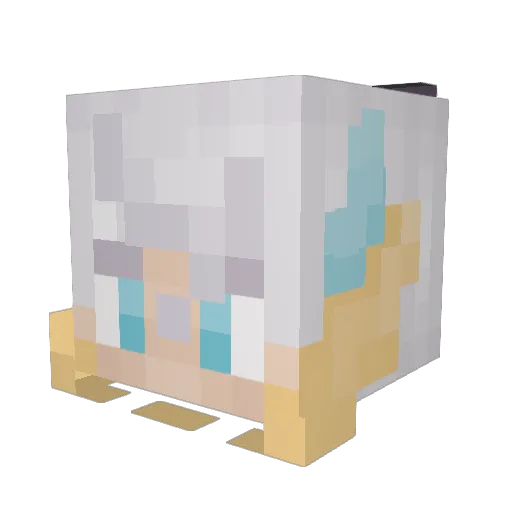 Sukikosan Minecraft avatar head, 3D render