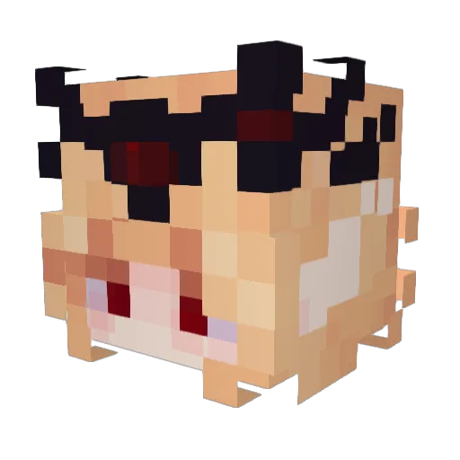 Sukirama Minecraft avatar head, 3D render