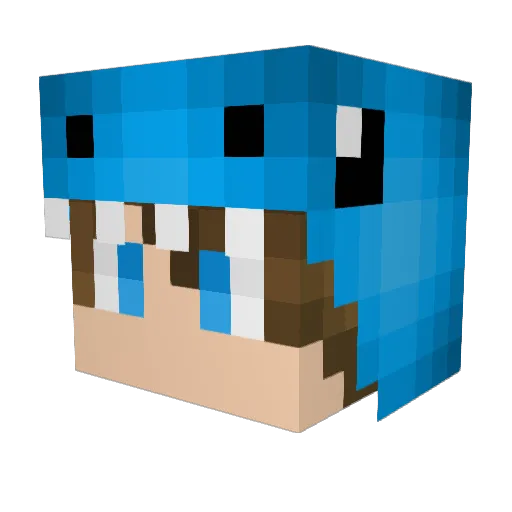 SukkerFe Minecraft avatar head, 3D render