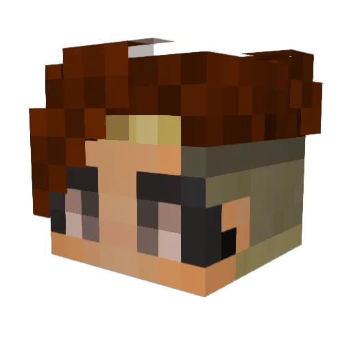 SukoTouji Minecraft avatar head, 3D render