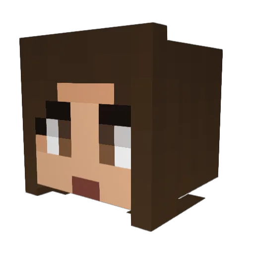 Sukubishe Minecraft avatar head, 3D render