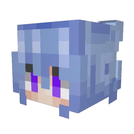 Sukyrito Minecraft avatar head, 3D render