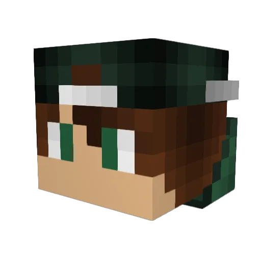 Sulcatar Minecraft avatar head, 3D render