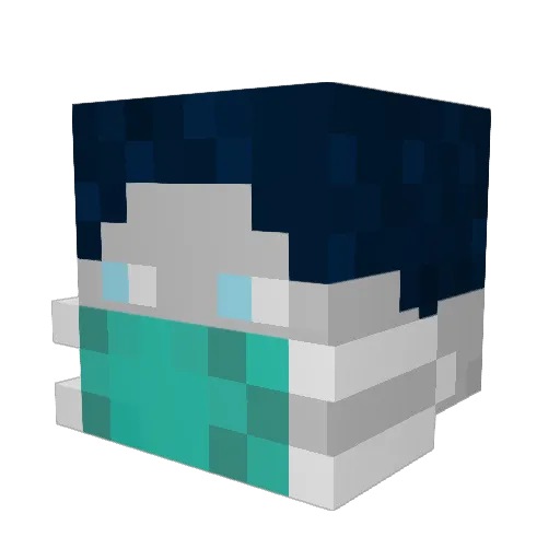 Sulzir Minecraft avatar head, 3D render
