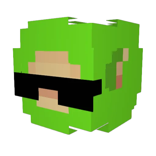 Sum27 Minecraft avatar head, 3D render