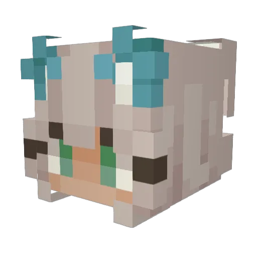 SumAzn Minecraft avatar head, 3D render