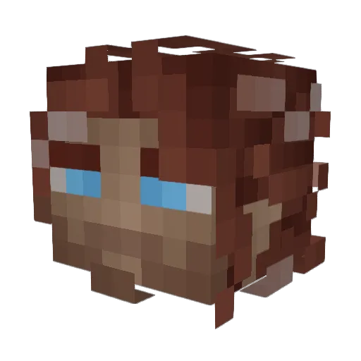 Sumerism Minecraft avatar head, 3D render