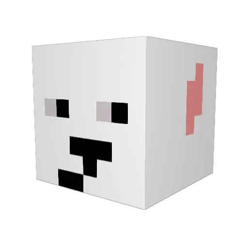 Sumi2 Minecraft avatar head, 3D render