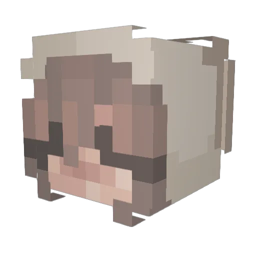 Summer1010_ Minecraft avatar head, 3D render