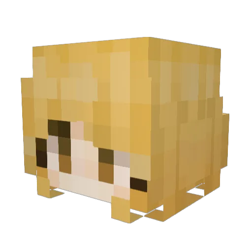 Summer Minecraft avatar head, 3D render