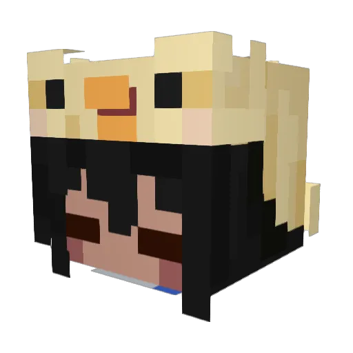 Summer_Young Minecraft avatar head, 3D render