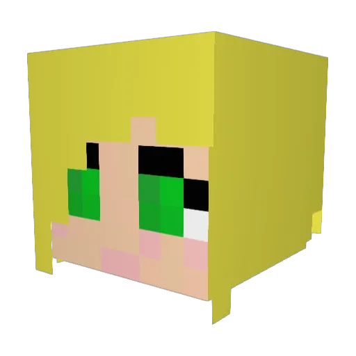 Summwow Minecraft avatar head, 3D render