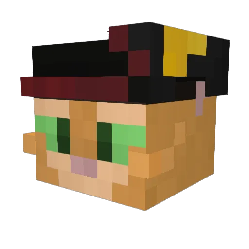 Sumnjiv Minecraft avatar head, 3D render