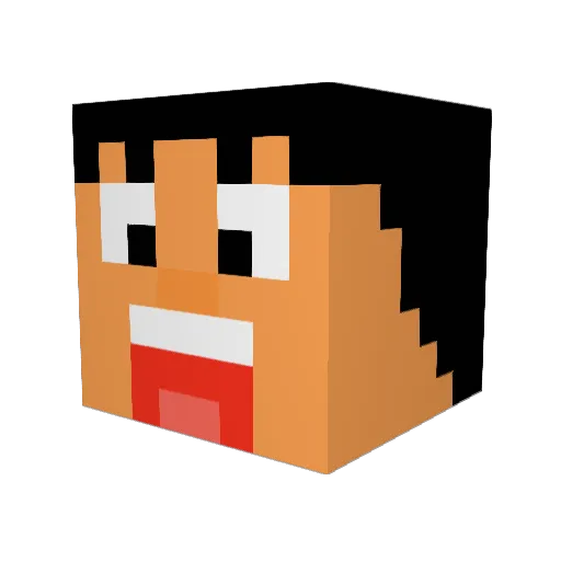 SunHei Minecraft avatar head, 3D render