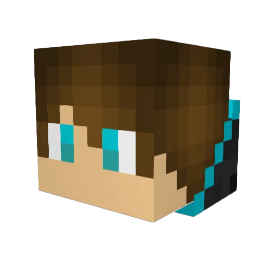 Sun_Frozen Minecraft avatar head, 3D render