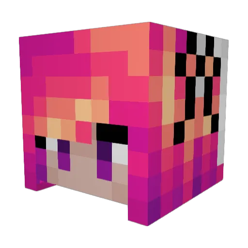 Sunachan Minecraft avatar head, 3D render