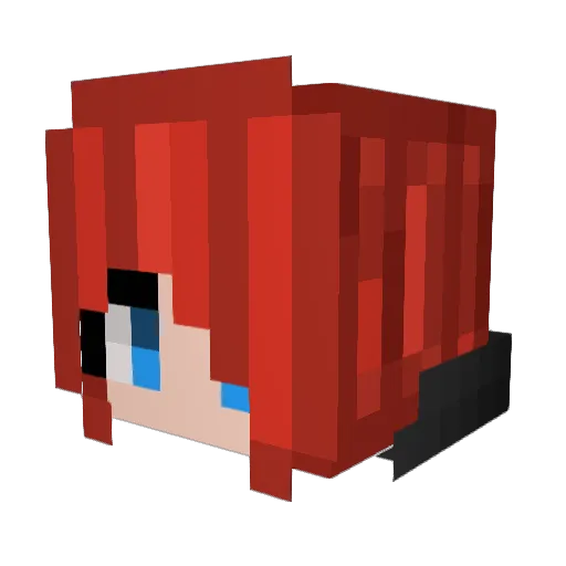 Sunachu Minecraft avatar head, 3D render