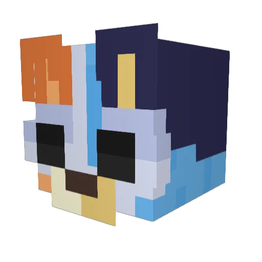 Sunarek Minecraft avatar head, 3D render