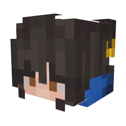 Sundeless Minecraft avatar head, 3D render