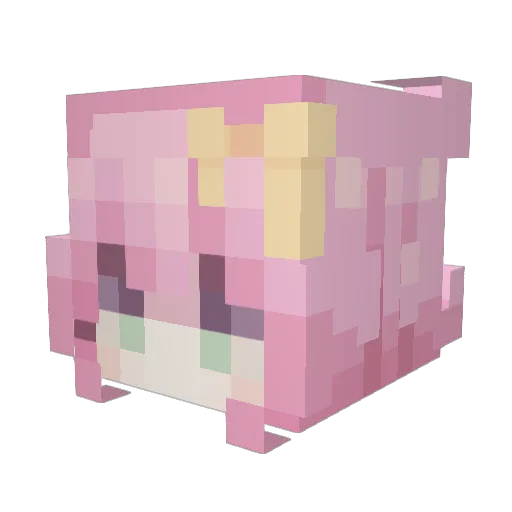 Suneyy Minecraft avatar head, 3D render
