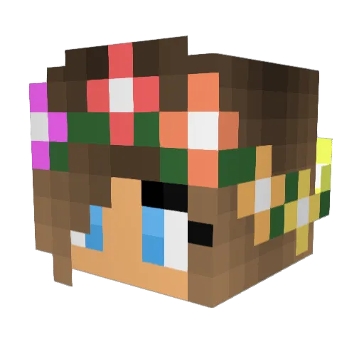 SunflowerXV Minecraft avatar head, 3D render