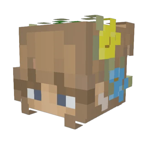 Sunflower_8 Minecraft avatar head, 3D render