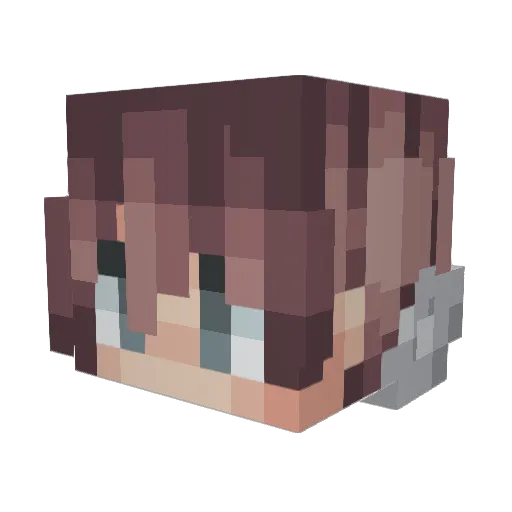Sungl0w Minecraft avatar head, 3D render