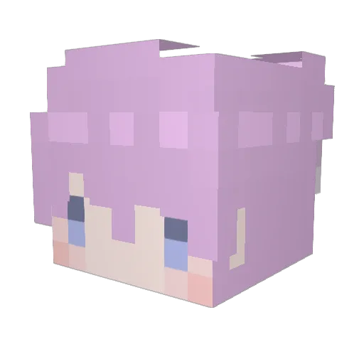 SuniFat Minecraft avatar head, 3D render
