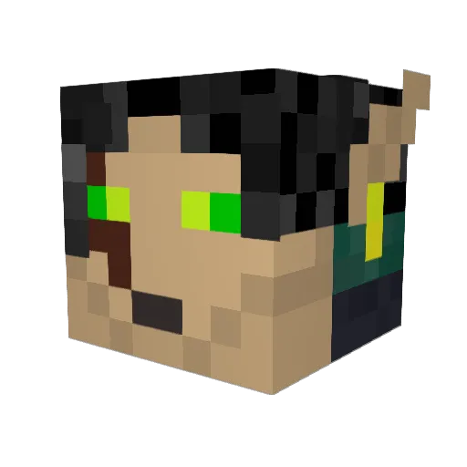 Sunlain Minecraft avatar head, 3D render