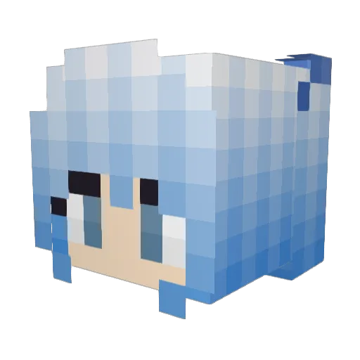 Sunning Minecraft avatar head, 3D render