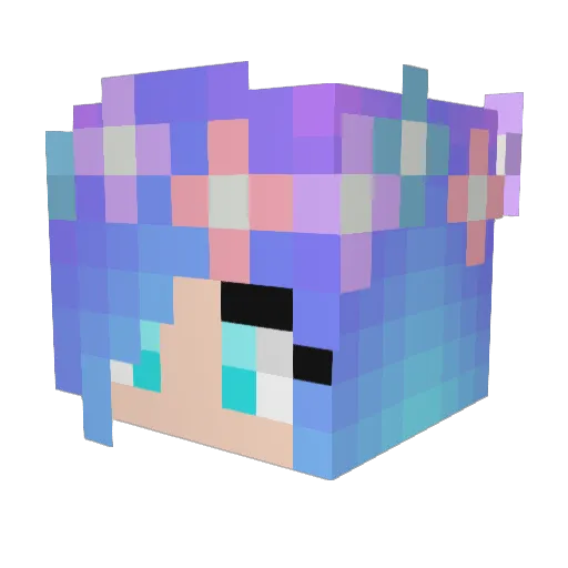 SunnyCake Minecraft avatar head, 3D render