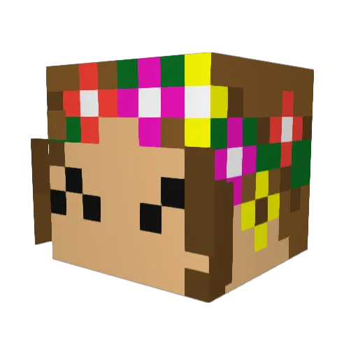 SunnyFlowerfield Minecraft avatar head, 3D render